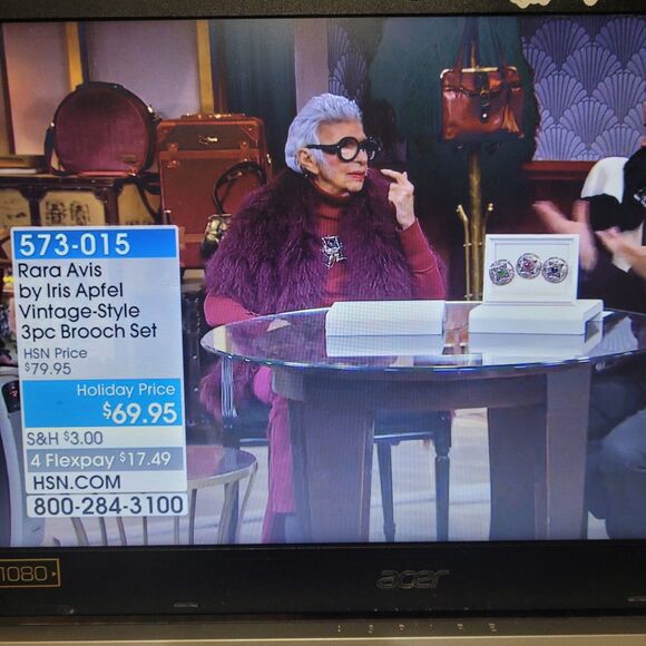 3 RARE Rara Avis Iris Apfel Murder On Orient Express Brooch Gold READ Tone - Picture 15 of 15